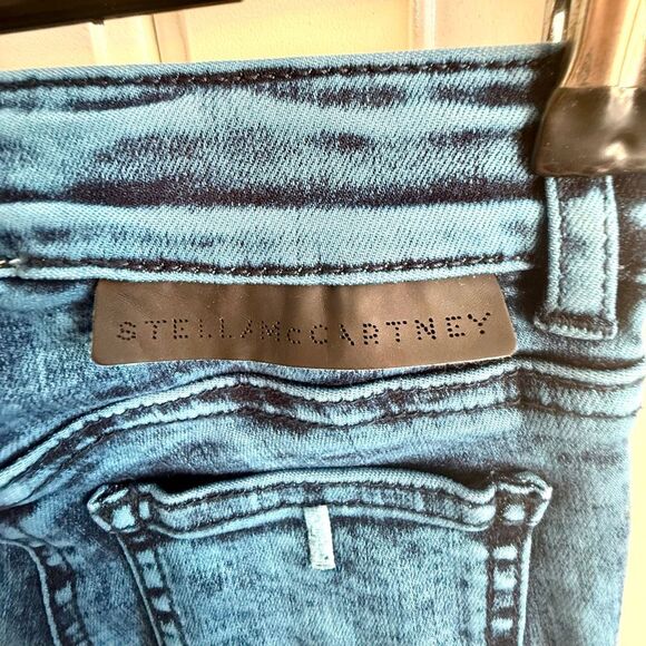 NWT Stella McCartney kids' blue acid wash stretchy skinny denim jeans,  Size 4 - Picture 5 of 13